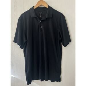 George Solid Black Men's Polo Short Sleeve Shirt Size Small (34-36) RN#52469
